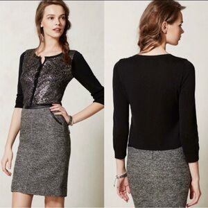 Anthropologie Knitted and Knotted sequin Cardigan Size M